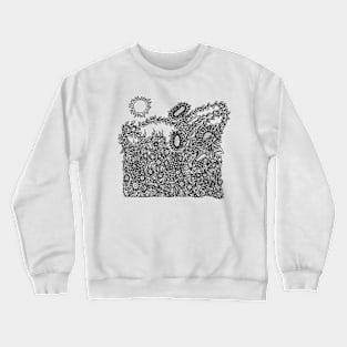 Rabbit Head with Flowers Crewneck Sweatshirt